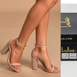 NWT Lulu's Mariayan Natural Suede Ankle Strap Heel